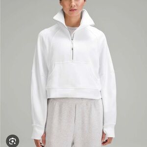 NWT Lululemon Scuba Oversized Funnel Neck in the color white size M/L